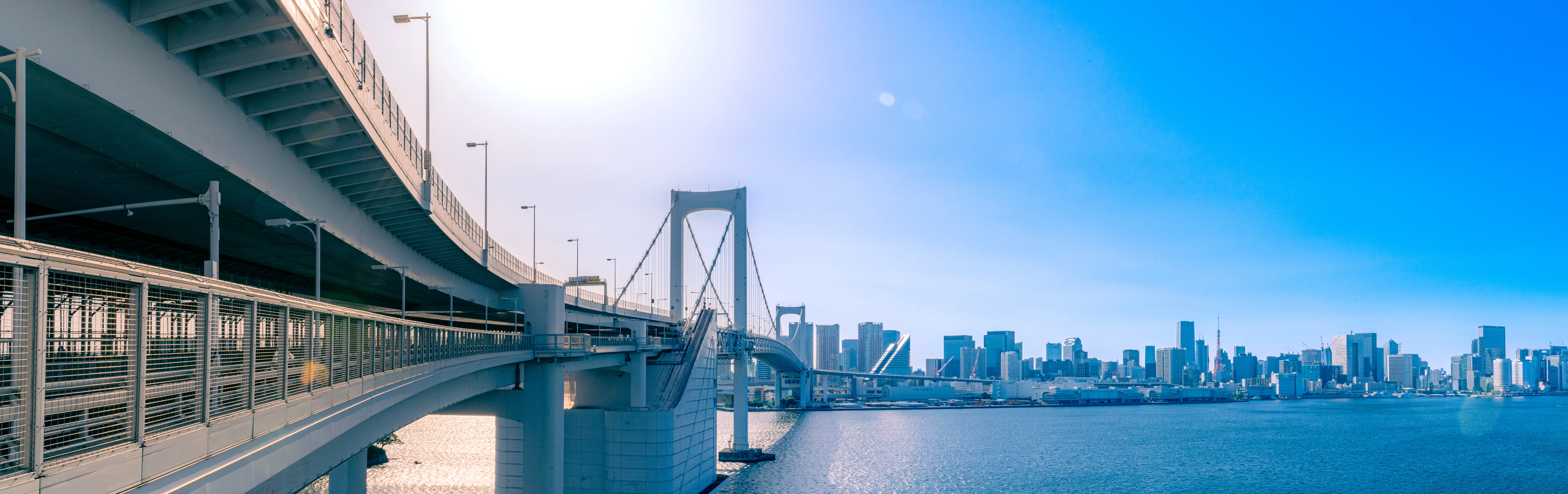 Tokyo's Iconic Rainbow Bridge on a Clear Day